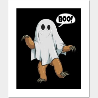 Funny Halloween Sloth Ghost Costume Cute Boo Jack O Lantern Posters and Art